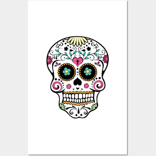 Skull mexican pink Posters and Art